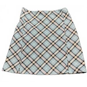 NWT, Brandy Melville Blue, White, & Black Plaid Skirt, Size 26